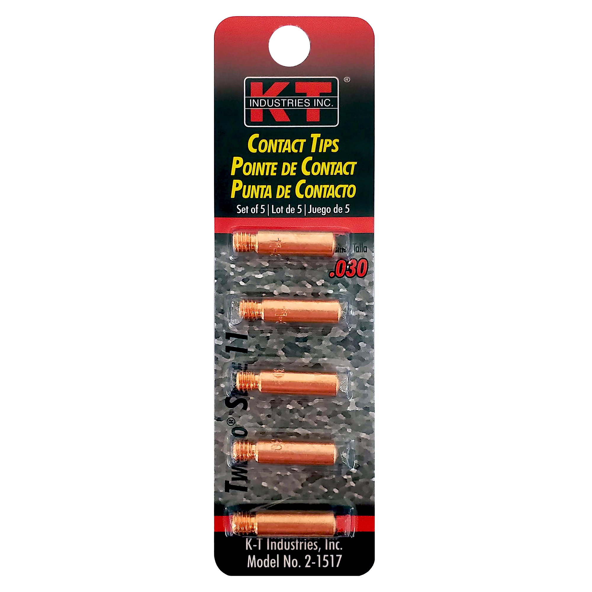 K-T Industries Tweco Style 11 Contact Tips — 0.030in., 5 Pk, Model# 2-1517